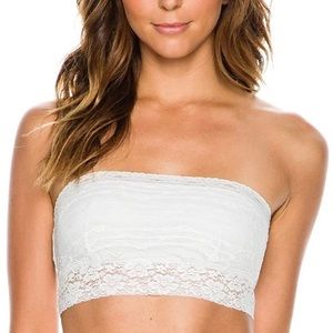Free People White Lace Bandeau Top